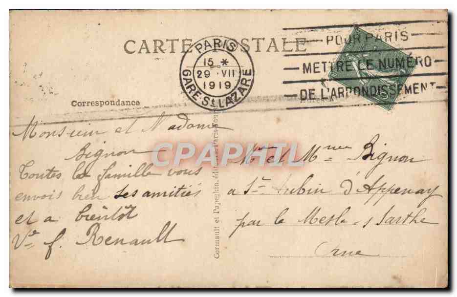 CPA Apotheose De La Victoire 14 juillet 1919 Place de la Concorde Les drapeaux allemands Militaria — Rückseite