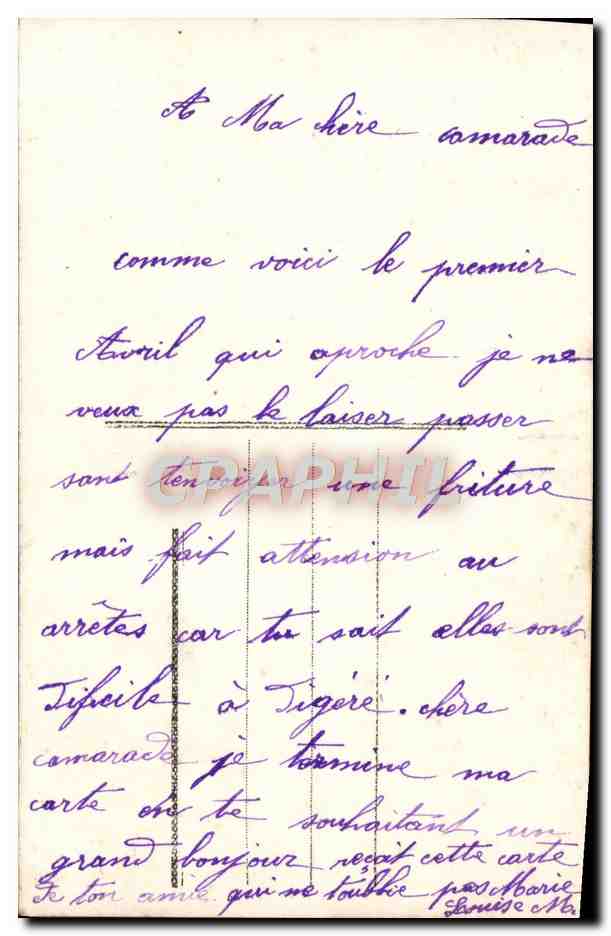 CPA Fantaisie 1er Avril Poissons — Rückseite