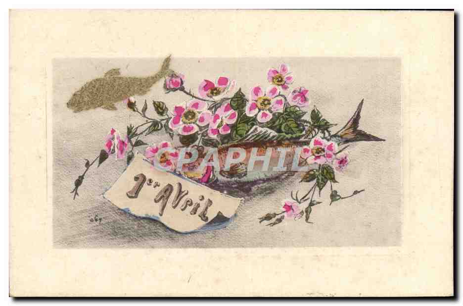 CPA Fantaisie Poisson 1er Avril