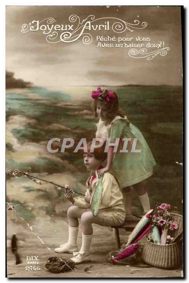 CPA Fantaisie Enfants Joyeux Avril