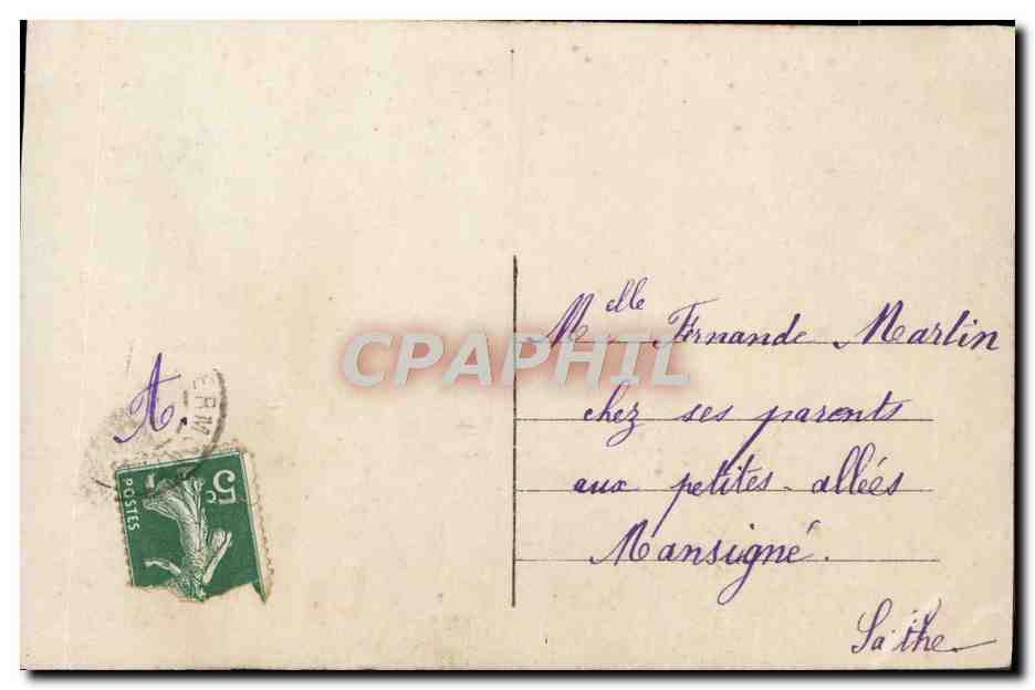 CPA Fantaisie Femme Enfant — Verso
