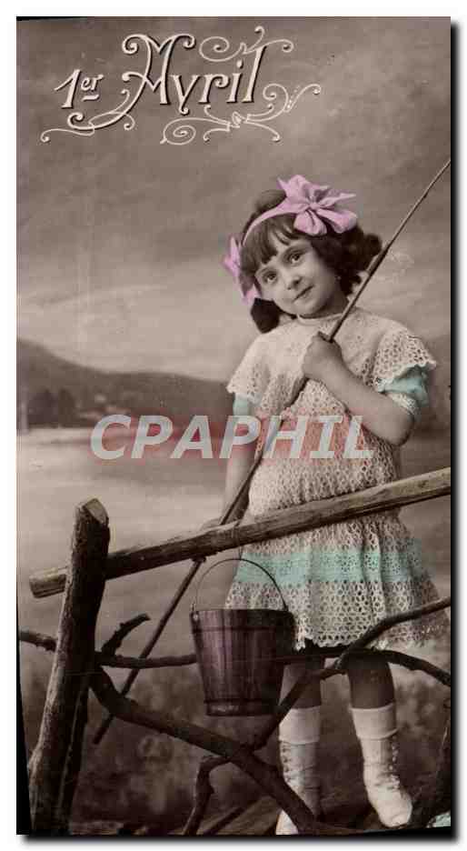 CPA Fantaisie Enfant 1er Avril Peche