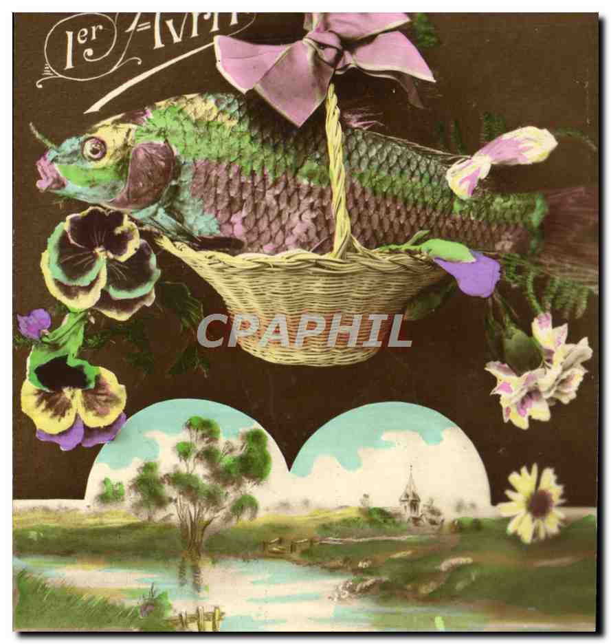 CPA Fantaisie 1er Avril Poisson