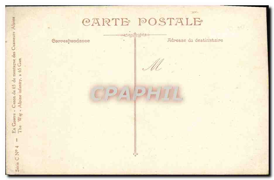 CPA Canon De 65 De Montagne Des Alpins Militaria — Rückseite