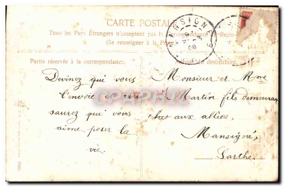 CPA Fantaisie 1er Avril Poisson Bareau — Rückseite
