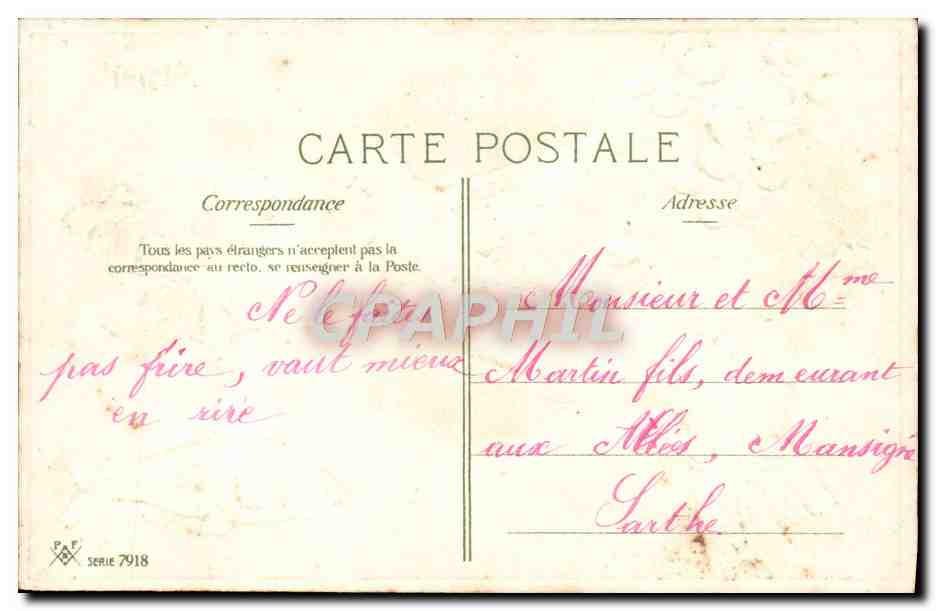 CPA Fantaisie 1er Avril Poisson Colombe — Rückseite