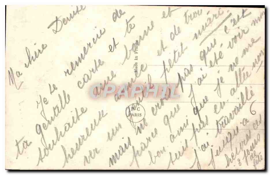 CPA Fantaisie Femme Trefle Elephant Fer a Cheval Trefle Coeur — Rückseite
