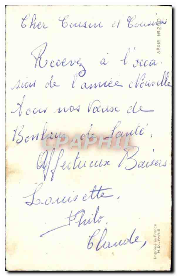 CPA Fantaisie Bonne Annee — Rückseite