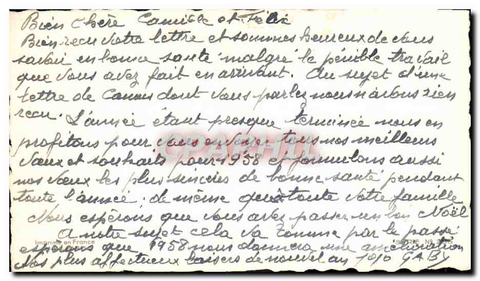 CPA Fantaisie Bonne Annee — Rückseite