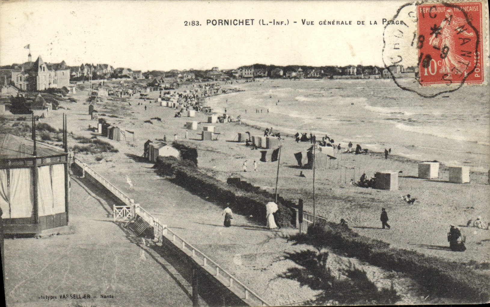 CPA Pornichet Vue Generale de la plage