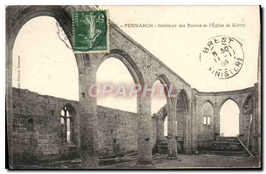 CPA Penmarch Interieur Des Ruines de l'eglise de Kerity