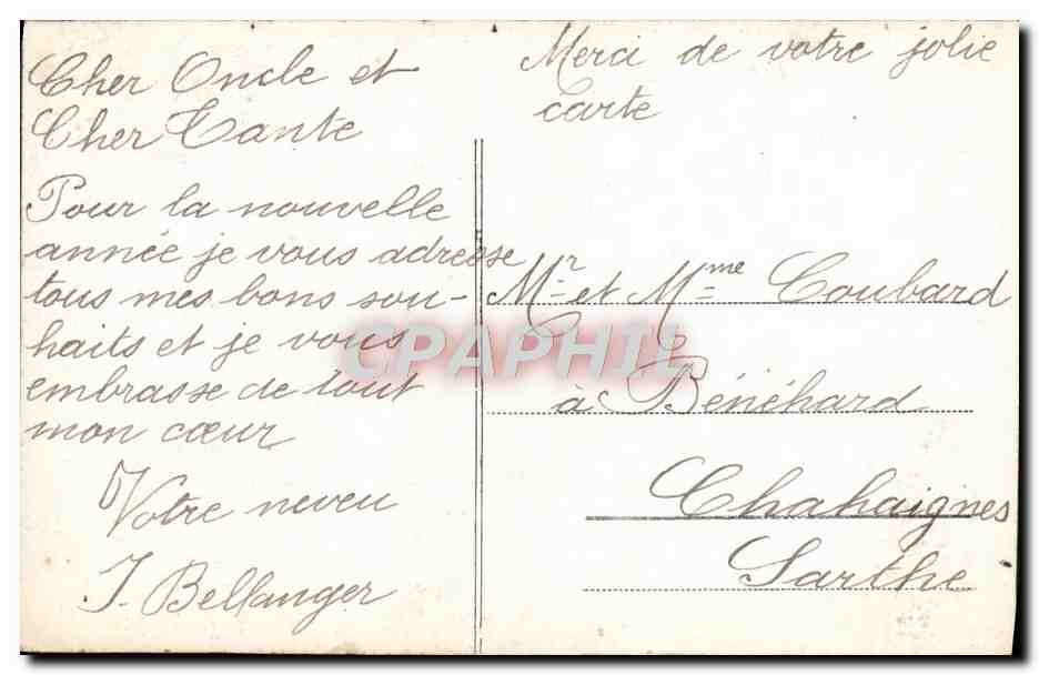 CPA Fantaisie Fleurs Bonne Annee — Verso