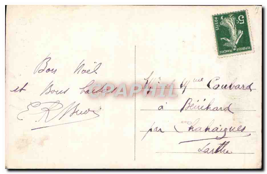 Deux jeunes filles avec sapin de Noël — A.N. Paris, n° 1456 — Verso
