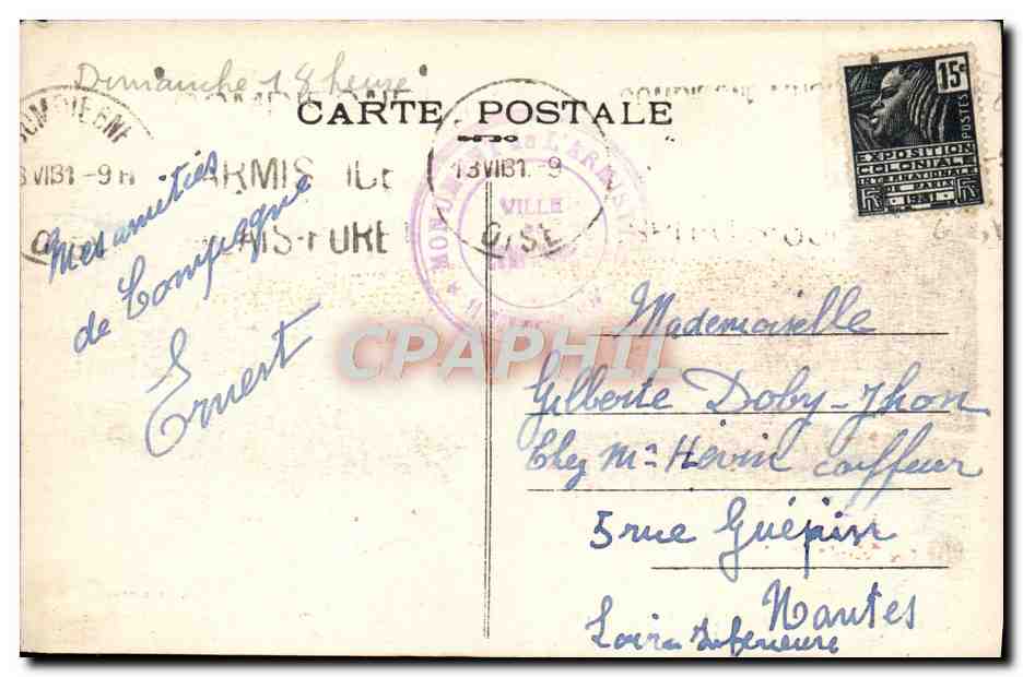 Forêt de Compiègne — Clairière de l'Armistice — Vue générale de la Clairière où fut signé l'Armistice, le 11 Novembre 1918. (Cl. Bonnerneau) — Reverso