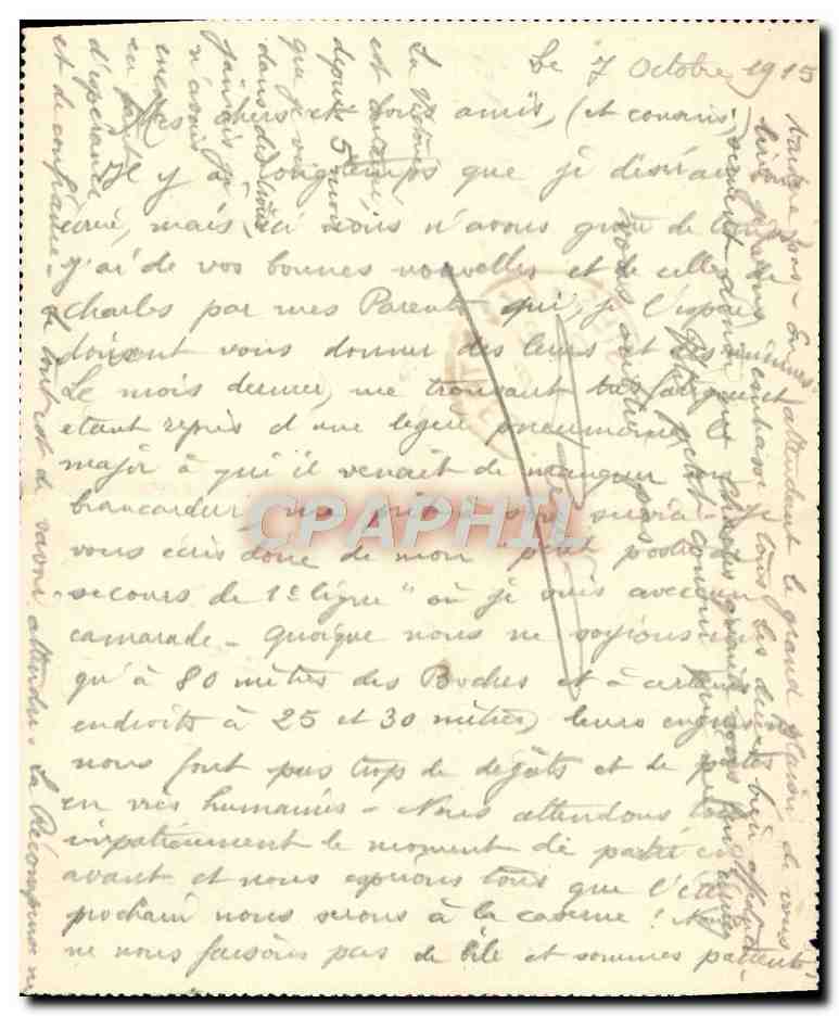 Lettre Garnier Francise Militaire pour le Mans  — Rückseite