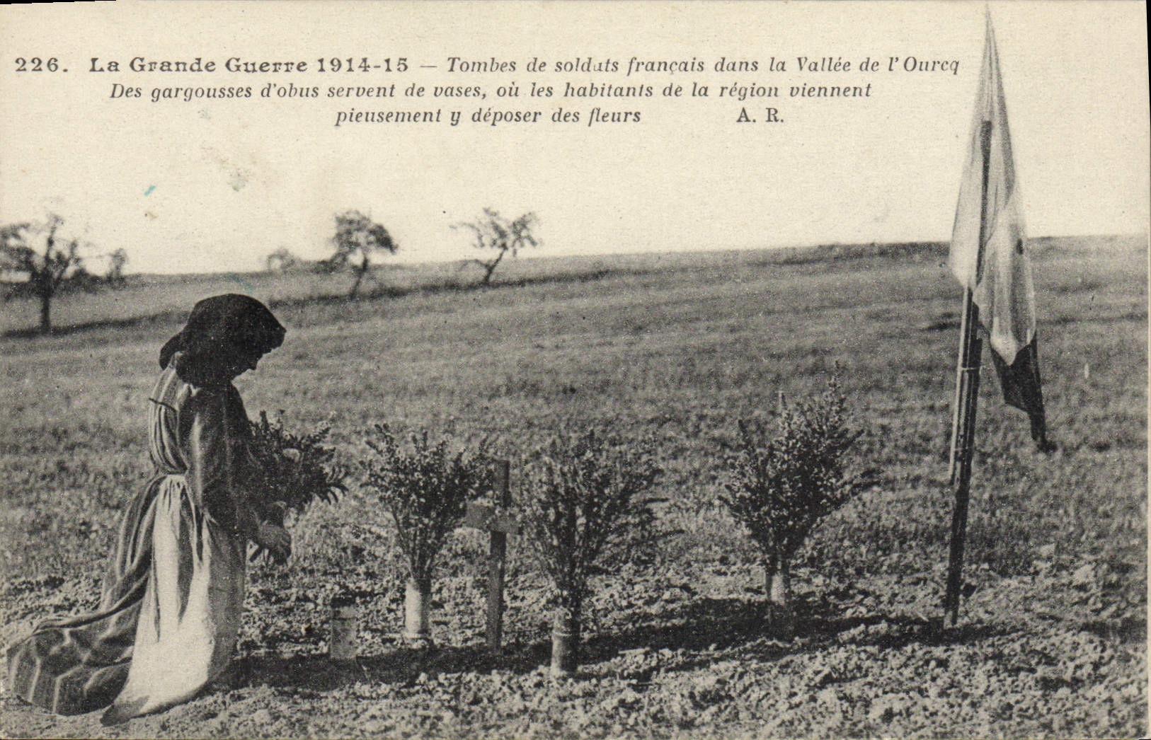 Tombe di soldati francesi nella Valle dell'Ourecq — La Grande Guerra 1914-15 — A.R.