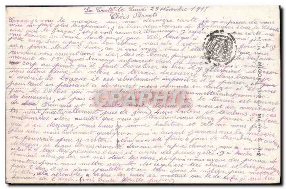 CPA Soldat Militaria Drapeau Medaille — Rückseite