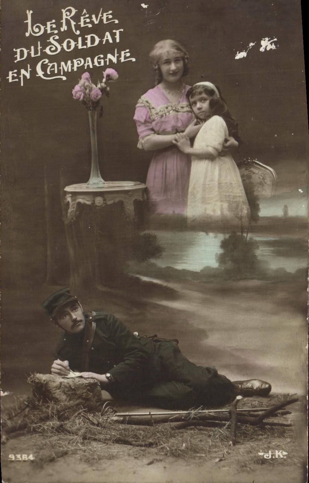 CPA Le Reve Du Soldat En Campagne Femme Enfant