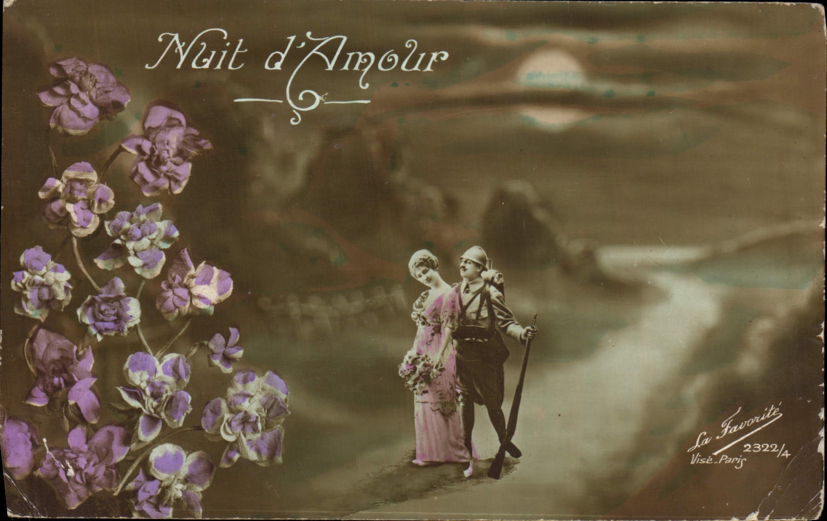 Nuit d'Amour — scène de couple avec soldat — La Favorite, n° 2322/4