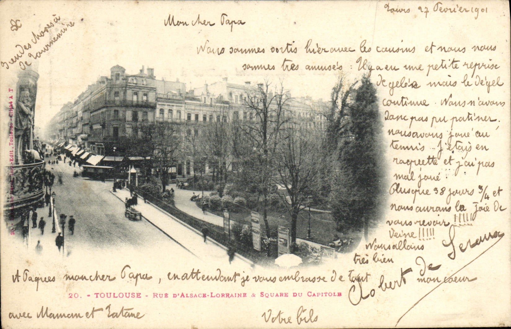 Toulouse - Rue d'Alsace-Lorraine & Square du Capitole — Grenades (Monsieur de Lourmamire) — Édit. Toulouse, n°20