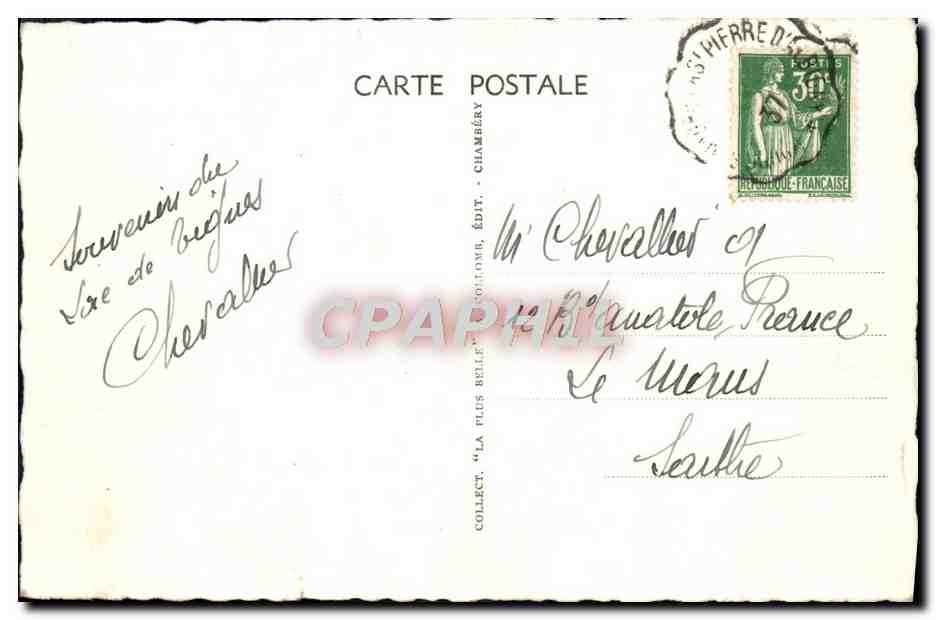 CPA Les Alpes de Savoie Le lac de Tignes Le chalet hotel et la Grande Sassiere  — Rückseite