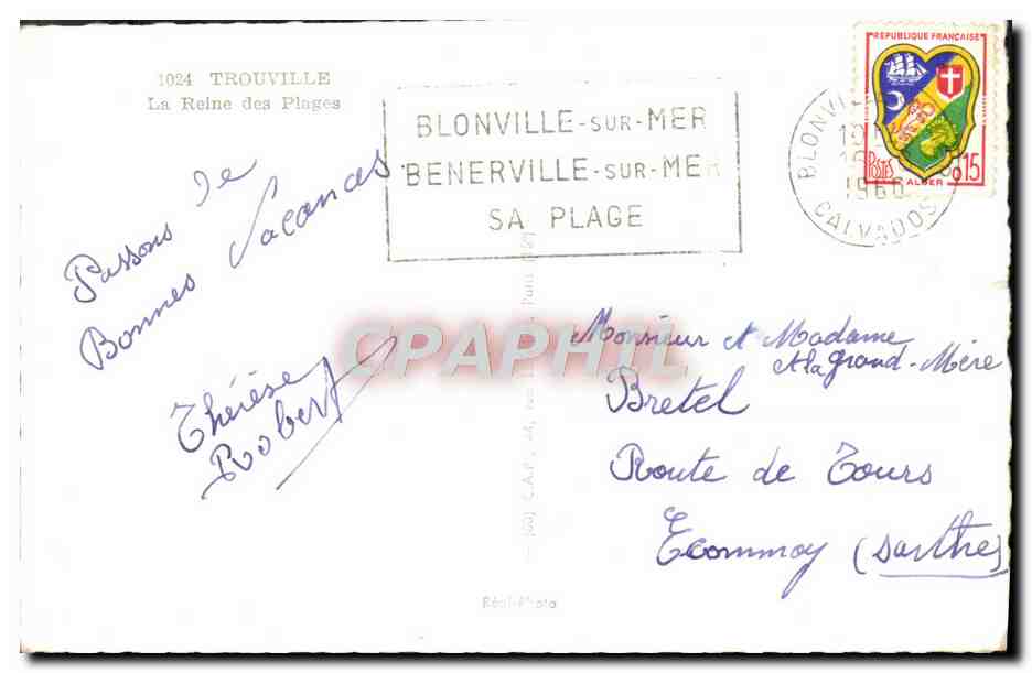 CPM Trouville Le casino La piscine Bassin des Yachts La plage  — Verso