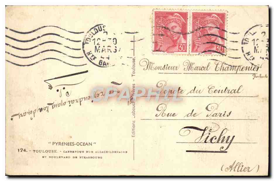 Place de la Comédie — Toulouse — Verlag Elfe, Nr. 174 — Rückseite