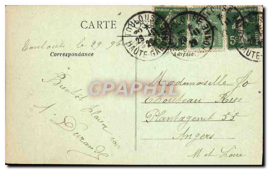 Place du Capitole et les Arceaux — Toulouse — Édition Castella, n° 107 — Verso