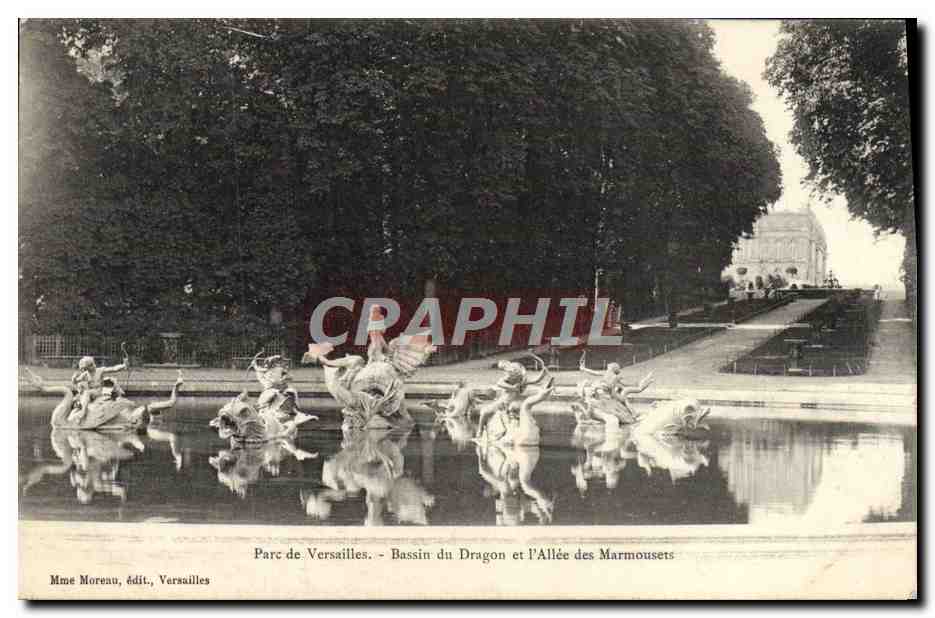 CPA Parc de Versailles Bassin du Dragon et l'allee des Marmousiers