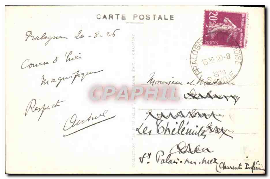 CPA Les Alpes De Savoie Massif De La Vanoise Aiguilles de Poiset  — Rückseite