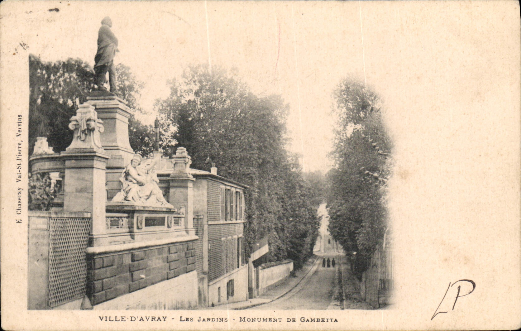CPA Ville D'Avray Les Jardins Monument De Gambetta