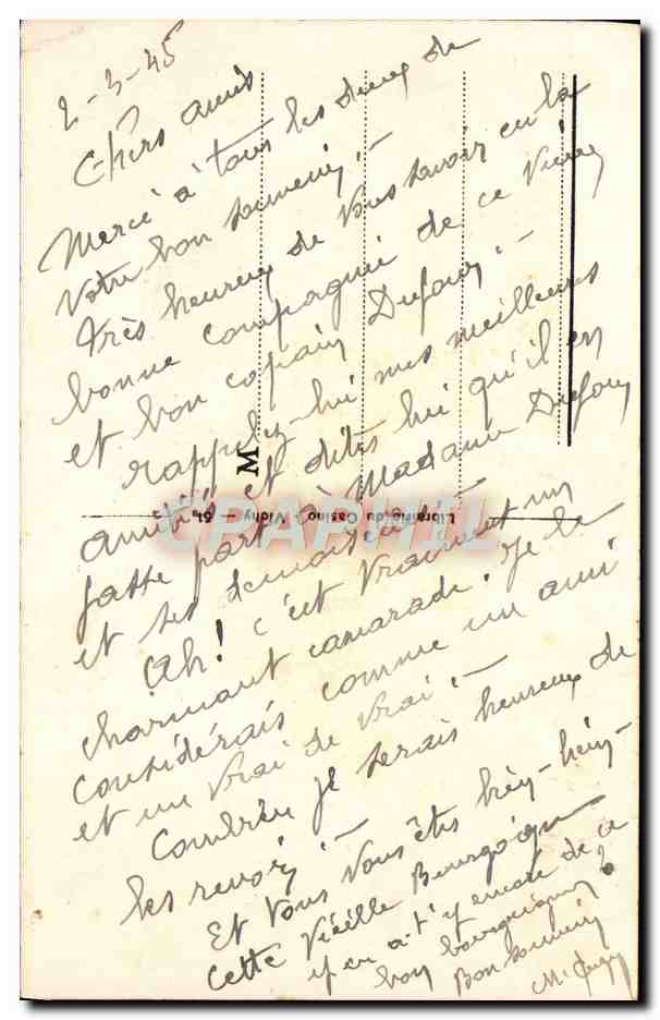 CPA Vichy Le Chalet De I'Empereur — Rückseite