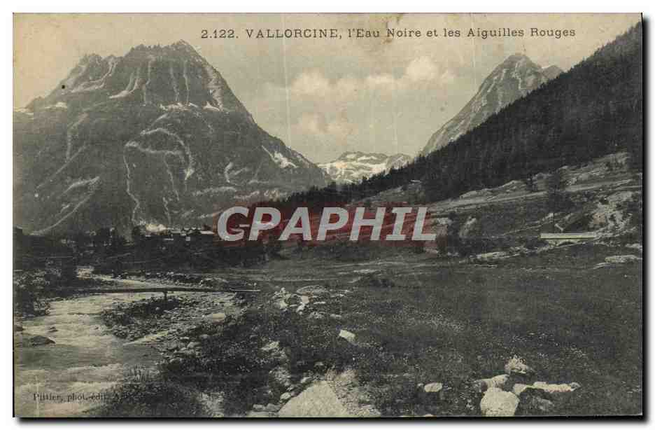 Vallorcine, l'Eau Noire et les Aiguilles Rouges — Pütter, phot.-édit. n° 2.122