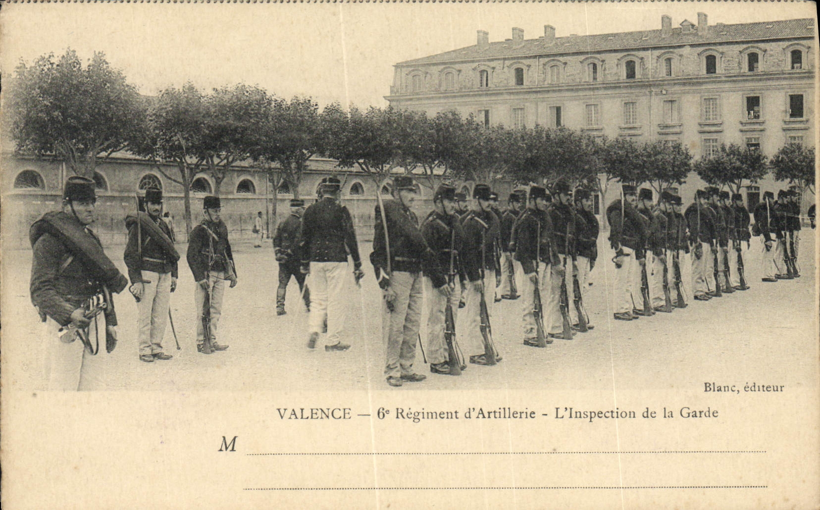 CPA Valence 6eme Regiment D'Artillerie L'Inspection De La Garde Militaria