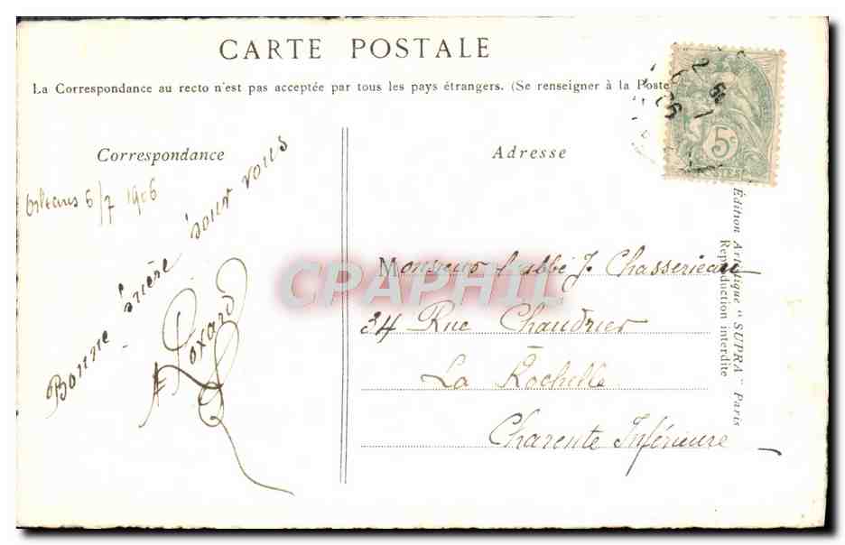 CPA Loiret Cathedrale D'Orleans — Verso