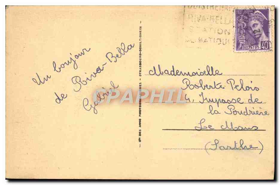 Ouistreham-Riva-Bella — Le port avec le phare et le bateau « L'Arielle » — Éditeur CPA, n° 143 — Reverso