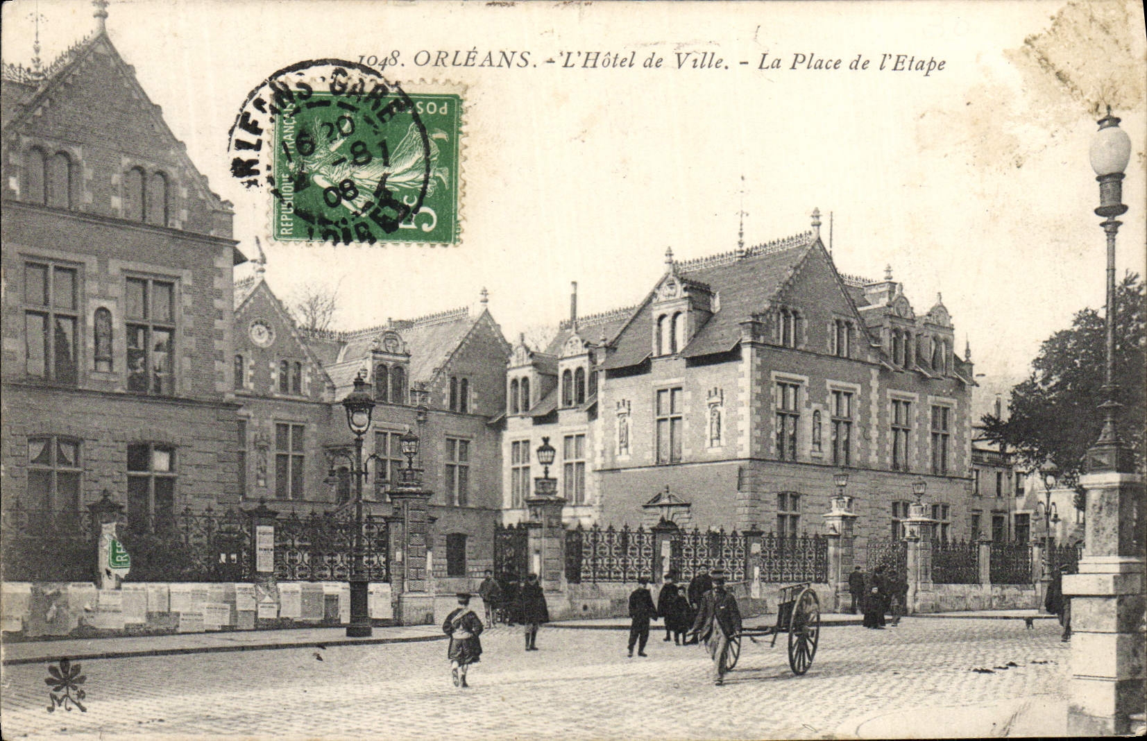 CPA Orleans L'Hotel De Ville La Place De I'Etape