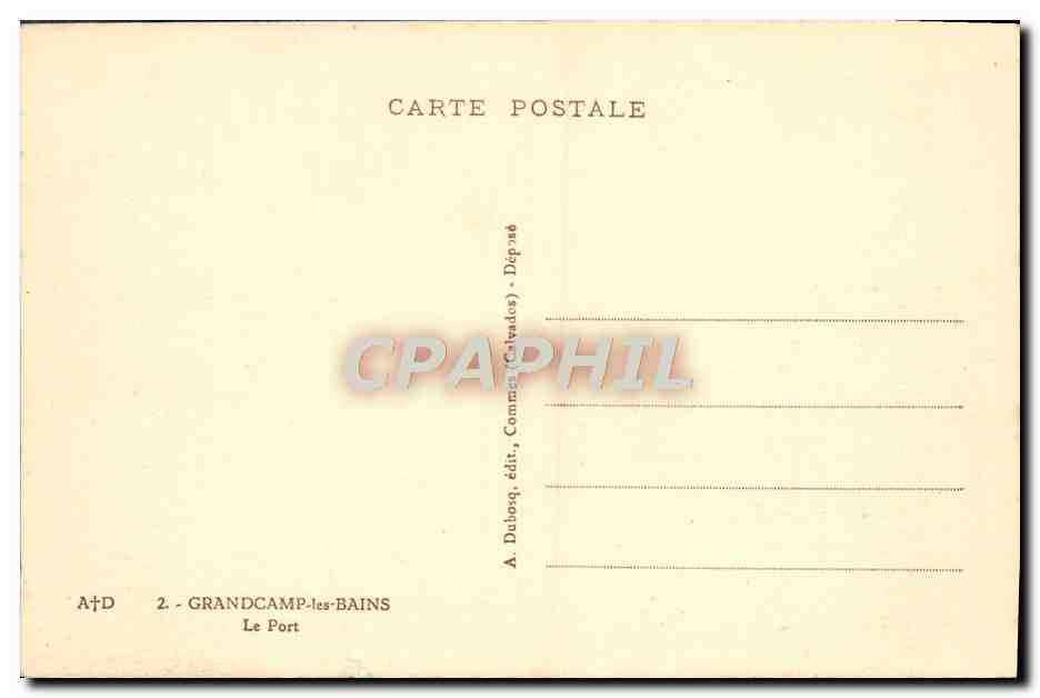 Grandcamp-les-Bains — Le Port — A. Dubourg, édit. (Calvados) — Rückseite