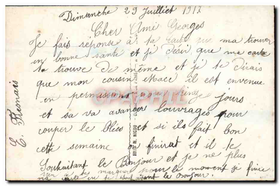 CPA Fantaisie Fleurs  — Verso