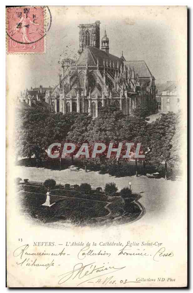 CPA Nevers L'Abside De La Cathedrale Eglise Saint Cyr