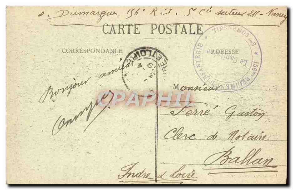 CPA Nancy Arc De Triomphe — Verso