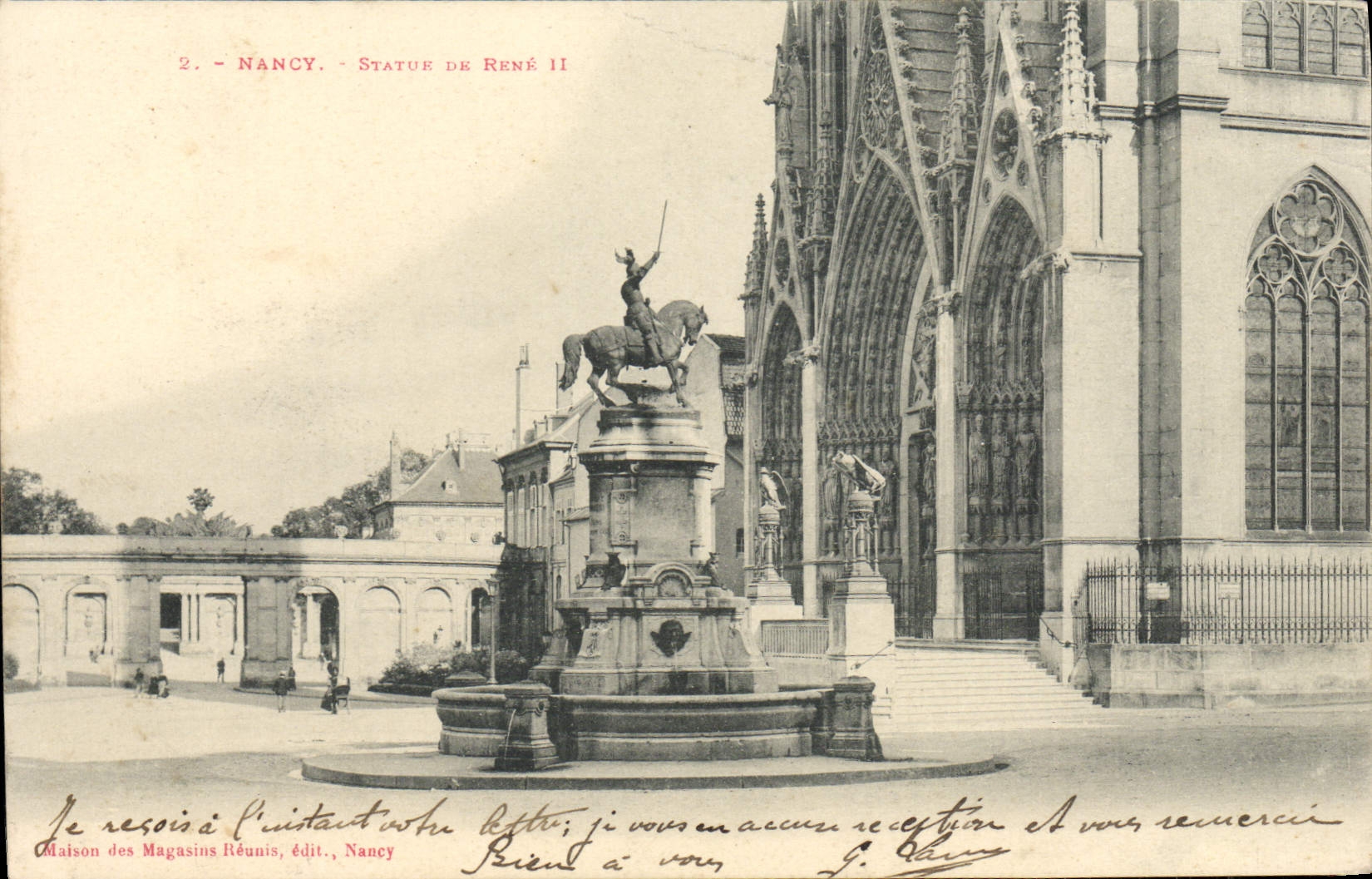 Nancy - Statue of René II — Maison des Magasins Réunis, publisher Nancy