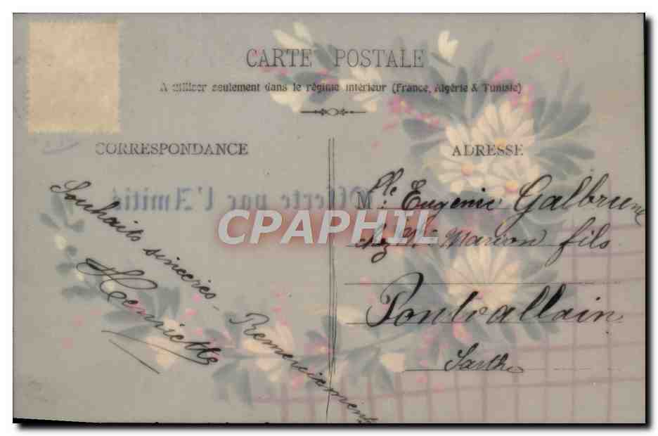 Fleurs — carte postale décorative — éditeur inconnu, n° de série non visible — Verso