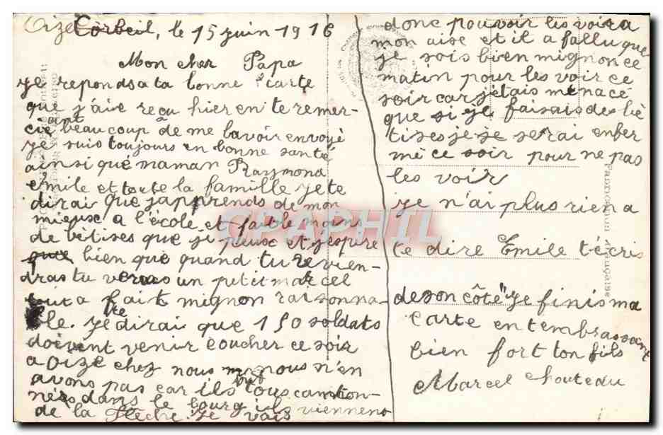 CPA Gare Aux Boches Alsace Militaria — Verso