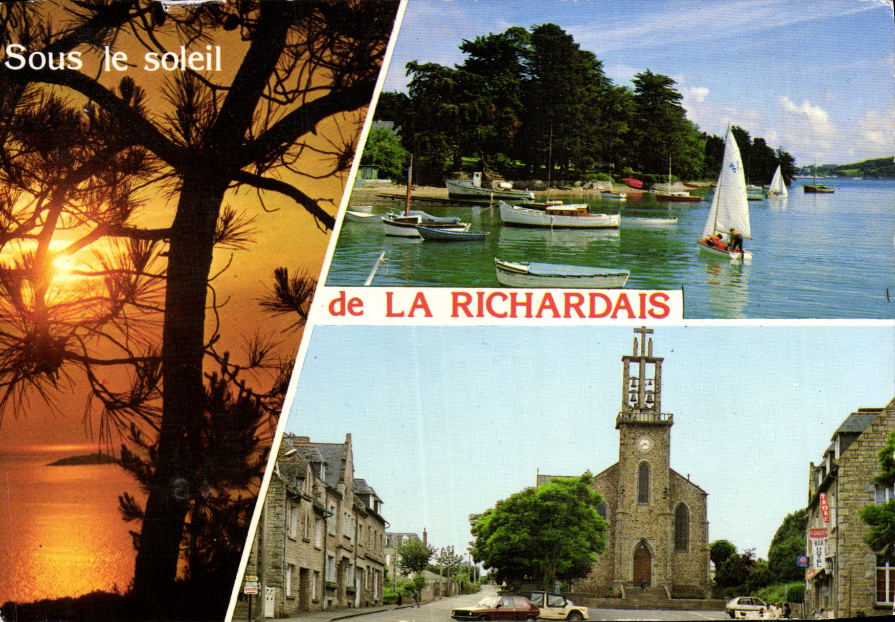 La Richardais — vue du port, de l'église et coucher de soleil — Pierre Artaud & Cie, St-Herblain