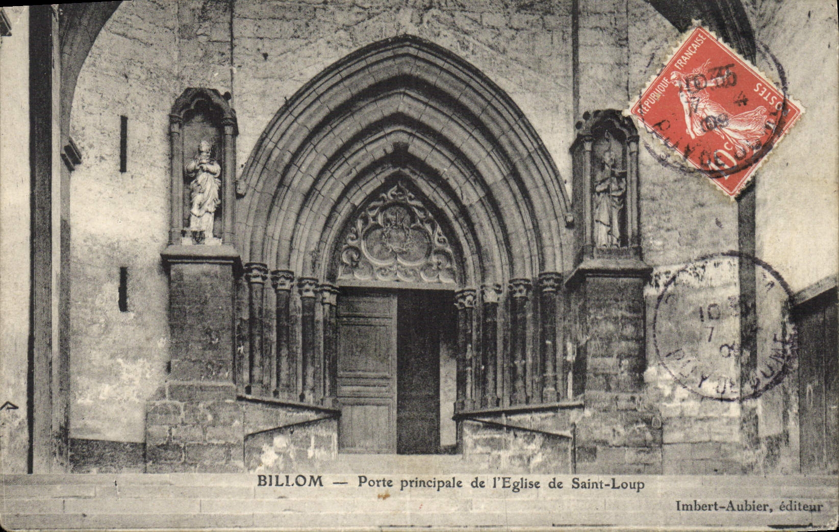 Billom — Haupteingang der Kirche Saint-Loup — Imbert-Aubier, Verlag