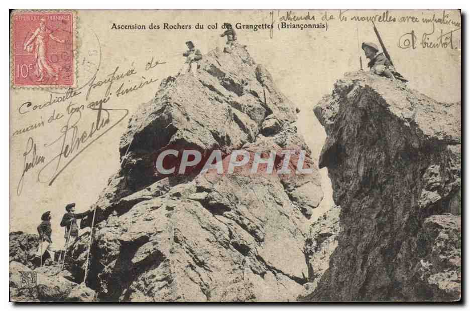 CPA Ascension Des Rochers Du Col Grangettes Brianconnais Chasseurs alpins