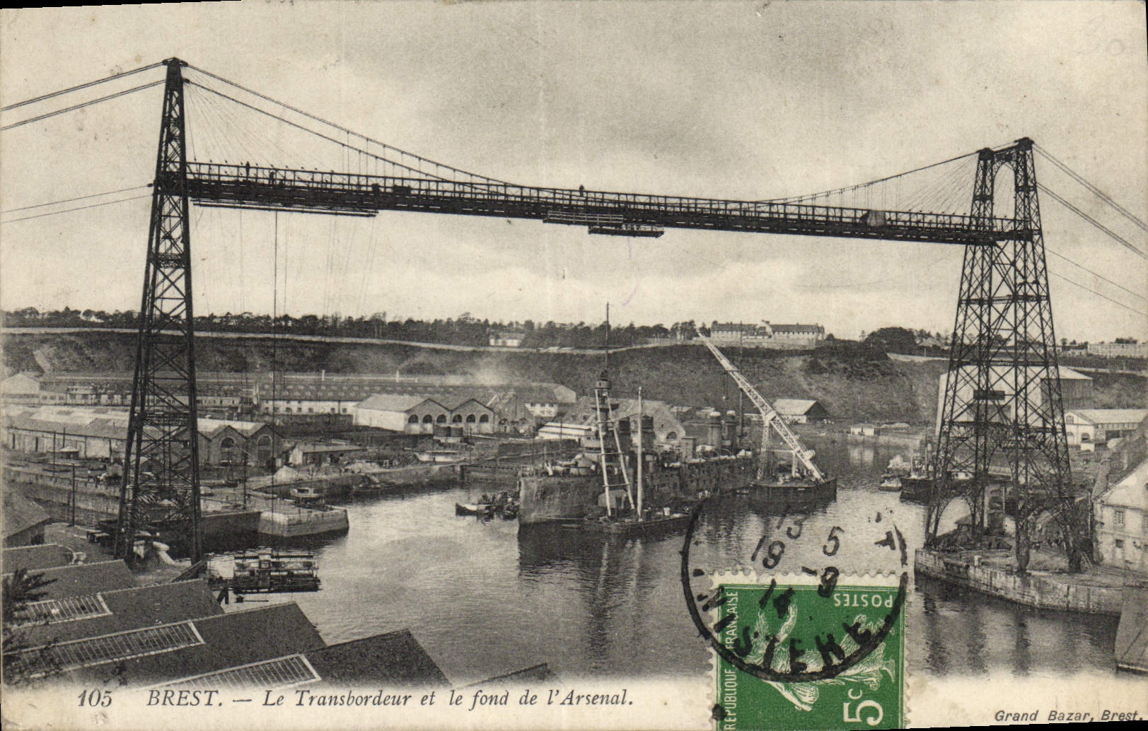 CPA Brest Le Transbordeur Et Le Fond De I'Arsenal