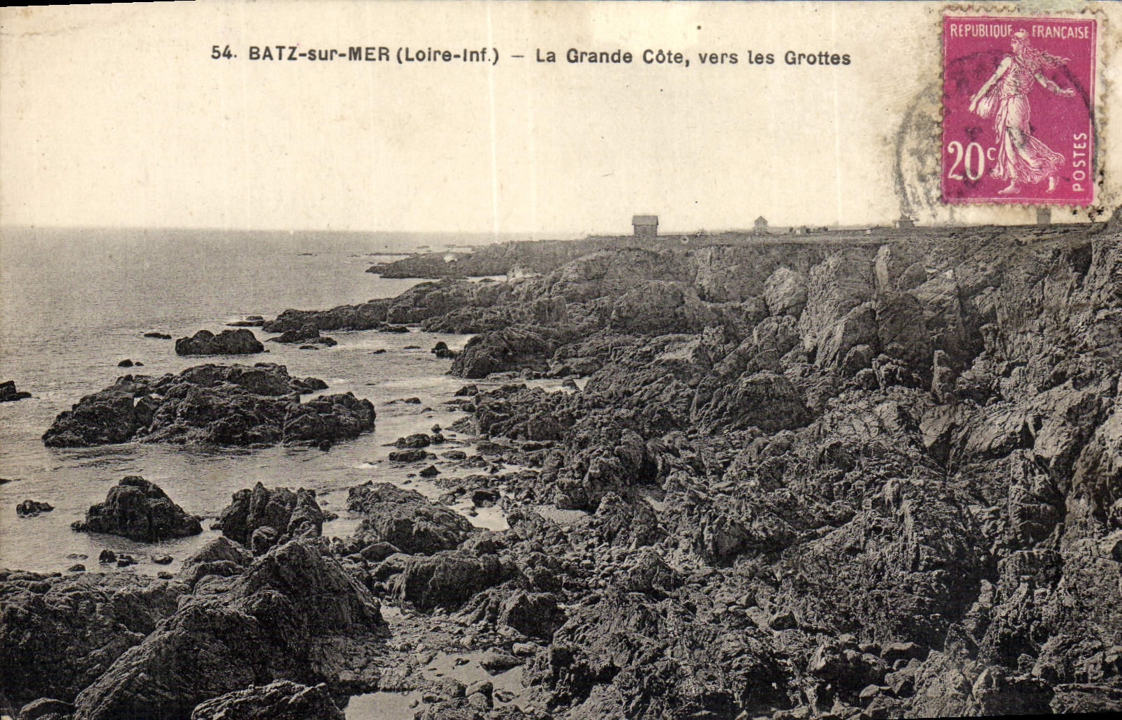 CPA Batz Sur Mer La Grande Cote Vers Les Grottes