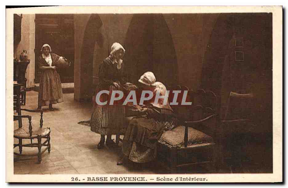 CPA Basse Provence Scene D'Interieur
